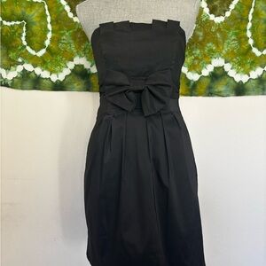 Jessica McClintock Black Strapless Dress with Bow